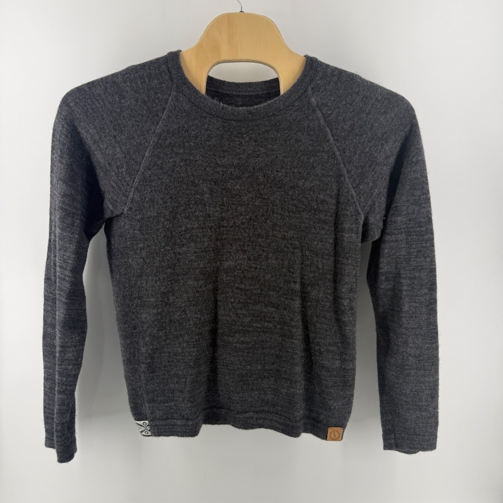 Paka Men Royal Alpaca Blend Crewneck Sweater Charcoal Grey Handmade Large - Picture 3 of 8